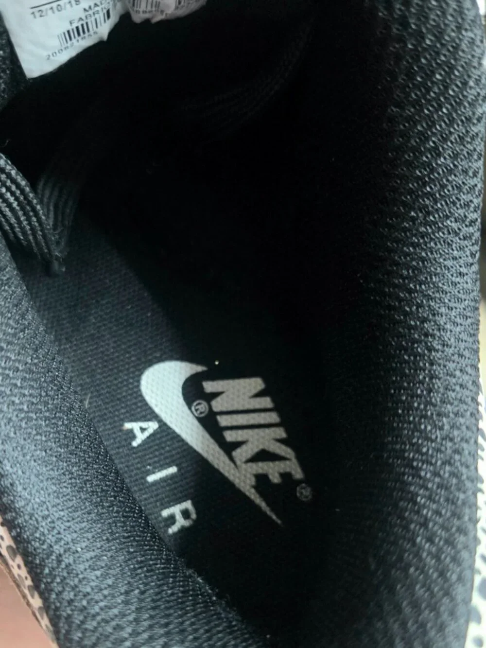 Nike Air Max 90 Premium Safari Women’s Size 7 Black White Gum EUC 443817-102